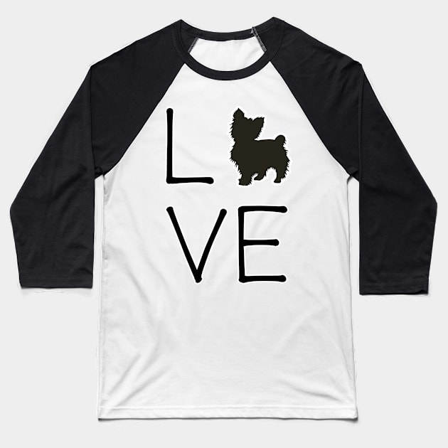 Yorkie Love Baseball T-Shirt by yaney85